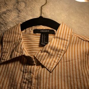 Forever 21 orange striped button up
